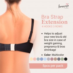 Bmama Women Bra Extenders 4-hooks 3-rows Bra Strap Extension (5pcs/pack)