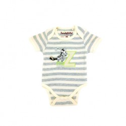 Trendyvalley Organic Cotton Short Sleeve Romper (Zebra Zoo)