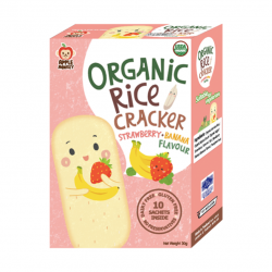 Apple Monkey Organic Rice Cracker (Strawberry Banana Flavour)