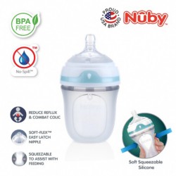 Nuby Comfort Silicone Bottle with Slow Flow Silicone Comfort Nipple and Cover 150ml