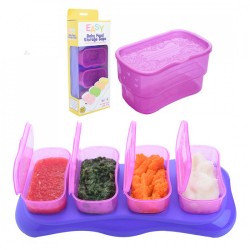 Autumnz Easy Baby Food & B/milk Storage Cups 4oz - Plum