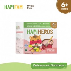 HAPIHEROS® Natural Baby Cereal Beetroot & Goji Berries (20g x 10)