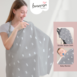 Bmama Breastfeeding Nursing Cover 100% Cotton without Net Apron Shawl Cloth Blanket