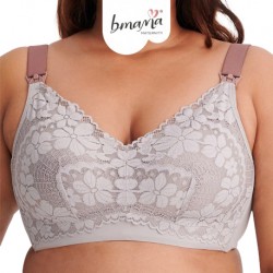 Bmama Plus Size Lace Wireless Nursing Bra (Purple)