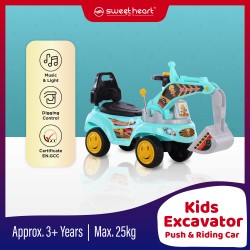 Sweet Heart Paris TLE618C Kids Mini Excavator Ride On Car Can Ride Can Dig With Light and Music (Teal)