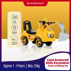 Sweet Heart Paris TLE688K Cool Armored Excavator Ride On Car Can Ride Can Dig With Light  and  Music (Yellow)