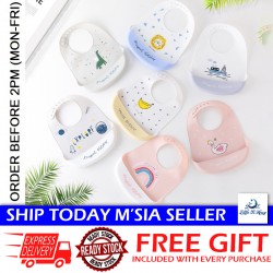 [Little B House] Baby Soft Waterproof Adjustable Silicone Eating Bib Infant Food-Grade Feeding 硅胶围嘴 Bib silikon - BB09