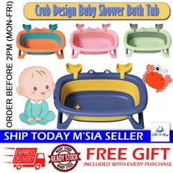 Little B House Crab Design Foldable Baby Bathtub Pet Newborn Infant Shower Tab Basin Mandi Bayi - BA04