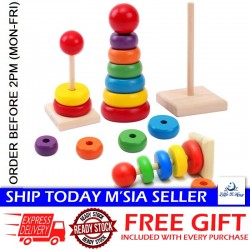 10pcs Baby Wooden Toys Educational Building Blocks 3D Stacking Block  Teaching Numbers English Early Education Montessori