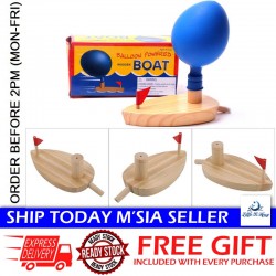 [Little B House] Wooden Waterwheel Boat Balloon Bath Montessori Toys Science Physics Learning 木制气球船 Mainan Bot - BT108