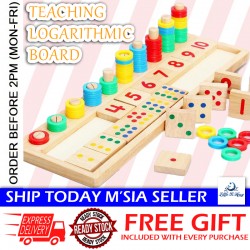 [Little B House] Wooden Logarithmic Board Digital Pairing Math Puzzle Toys Mainan Matematik - BT109
