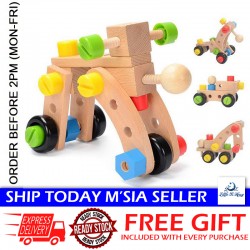 Little B House Nut Combination Screws Wooden Educational Toy 30pcs 螺母拼装积木 Mainan Skru - BT50