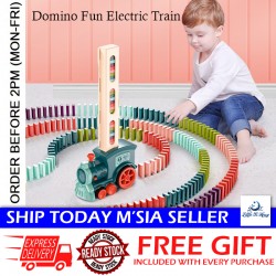 [Little B House]Automatic Laying Domino Train Set Sound & Light多米诺骨牌电动火车Mainan Kerata Api- BT183