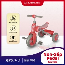 Sweet Heart Paris Children Tricycle TONBO Sport Multifunctional Mc Certificate Anti Skid Pedal Training Wheels (Pink)