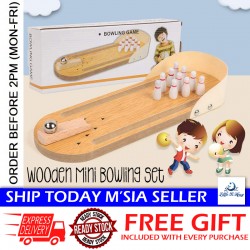 Little B House Wooden Mini Finger Bowling Mini Bowling Tabletop Bowling 迷你保龄球玩具 Mainan Boling - BT89