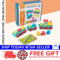 Little B House Wooden Train Shape Cognition Vehicle Montessori Toys Kids Puzzle Mainan Kereta Api - BT322