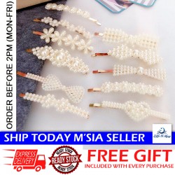 [Little B House] Korean Pearl Hair Clip Vintage Hairpin Ins Style Hair Accessories 珍珠造型发夹 Jepit Rambut - H39