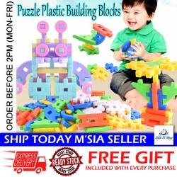 [Little B House] Educational 100pcs Children DIY Building Blocks Toys Montessori Kids Baby 拼插积木 Mainan Blok -BT283