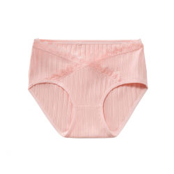 Akarana Maternity Lace Soft Cotton Underwear Postpartum Low Waist Panties - Pink