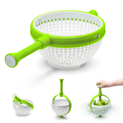 Dreamfarm Spina, spin and strain colander (White and Green)