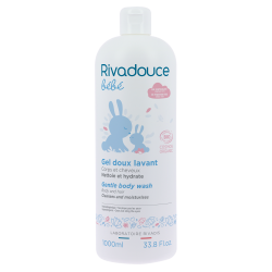 Rivadouce Bébé Cosmos Bios Organic Gel Doux Lavant (Gentle Cleansing Gel) - 1000ml (+ Free Rivadouce Bebe Travel Pack)