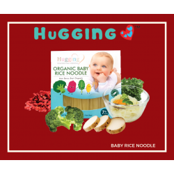 HUGGING LOVE ORGANIC BABY RICE GLUTEN FREE NOODLE - BROCCOLI, GOJI BERRY, KALE, RICE, YAM ROOT 180GM PER PACK [HALAL]