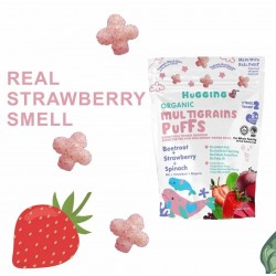 HUGGING LOVE ORGANIC BABY SUPERFOOD PUFF - BEETROOT AND STRAWBERRY AND SPINACH 10G PER PACK [HALAL & ORGANIC CERTIFIED]