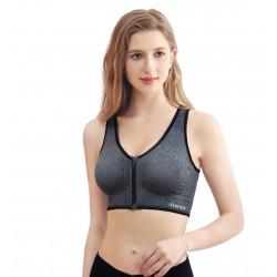 Akarana Baby Maternity Sports Secure Zip Front Bra (Dark Grey)