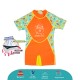 Cheekaaboo Kiddies Suit Thermal Swimsuit -Pumpkin Orange / Dino (Dino Collection)