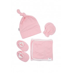 Holabebe Basico 4 In 1 Baby Belly Band Binder Set-Pink