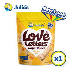 Julie's Love Letters Wafer Cubes Cheesy Duo 150g x 1 pack