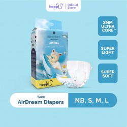 Hoppi AirDream Baby Diaper Tape NB66/S56/M48/L40 (1 Pack) 2mm Ultracore Technology