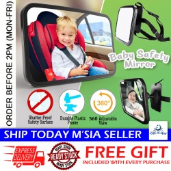 Little B House 360 Adjustable Safety Car Seat Mirror Rear Facing Infant with Wide View 宝宝后视镜 Cermin Bayi - BS03