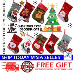 Little B House Christmas Socks Hanging Tree Decoration Ornament Socks 圣诞袜子圣诞树挂件 Stokin Hiasan Krismas - XM06