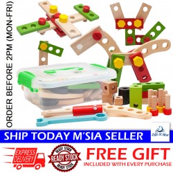 [Little B House] Children Assembly Hands-on Repair Nut Combination Toolbox Toys Mainan Tukang Kayu - BT139