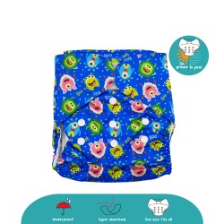 Cheekaaboo 2-in-1 Reusable Swim Diaper / Cloth Diaper - Blue Monster (6-36 months) - Monster Family