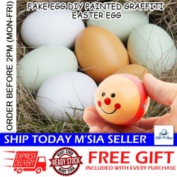 [Little B House] Fake Egg DIY Painted Graffiti Easter Egg Wooden Egg Wooden Toy 玩具鸡蛋 仿真鸡蛋 复活节 Mainan Telur -BT28