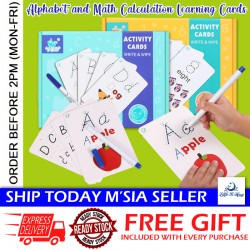 Little B House Learning Alphabet & Number Activity Cards Write & Wipe Card 字母数字描写卡 Mainan Tulis - BT171