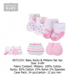 Hudson Baby Baby Socks & Mittens Set 4pc - 00721