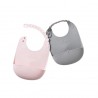 Silicone Bib Set of 2 - Cotton Candy/Grey