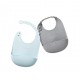 Silicone Bib Set of 2 - Aqua/Grey