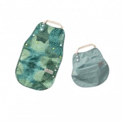 Miniware Catch and Cover 2pcs in1 set Bib and Apron - Hot Succulent