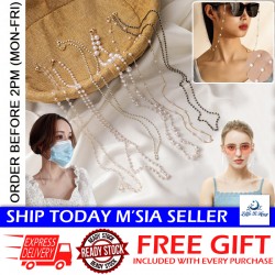 Little B House Pearl Eyewear Face Mask Chain Pearl Eyeglass Chain 挂脖眼镜链口罩链 Rantai Spec Mata - MA18