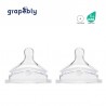 Grapebly Silicone Teat Fast Flow - Cross Hole (2 pieces)