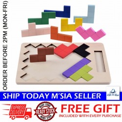 [Little B House] Wooden Russian Block Tetris Game Smart Variety Jigsaw Puzzle Toys Mainan Teka Teki - BT140