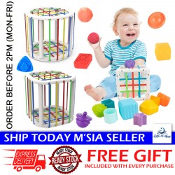 Little B House Shape Sorter Rainbow Puzzle Rubik Cube Fidget Toys Sensory Sorting Bin Mainan Montessori - BT345