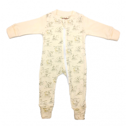 Trendyvalley Organic Cotton Baby Zip Romper Printed Design Bunny & Moon