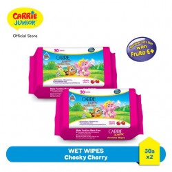 Carrie Junior Funtime Wipes - Cheeky Cherry (30s x 2)