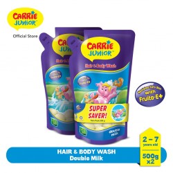 Carrie Junior Hair  and  Body Wash Pouch - Double Milk (500g x 2)