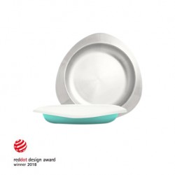 Viida Souffle Antibacterial Stainless Steel Plate - Turquoise Green